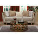 Modern Style Beige Sofa in Gold finish Cosmos Furniture Cora