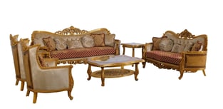 Gold, Red European Furniture 31058-Set-4 Living Room interior