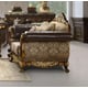 Mahogany Brown & Metallic Antique Gold Sofa Set 3Pcs Traditional Homey Design HD-26