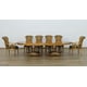 Valentina Brown Oval Dining Set 11Pcs w/ Gold Black Chairs EUROPEAN FURNITURE