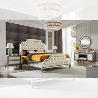 Bedroom  Cream, Mirrored Homey Design  image