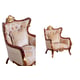 Luxury Antique Walnut & Gold VERONICA Chair Set 2 Pcs EUROPEAN FURNITURE Traditional