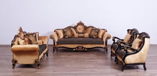 Buy Gold, Antique, Silver, Black European Furniture Living Room 