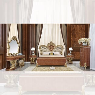 Order Mahogany, Pearl Silver Homey Design  HD-9090-D-3PC Bedroom now