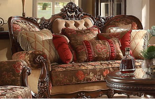 Burgundy, Brown Homey Design  HD-39-SSET3 Living Room interior