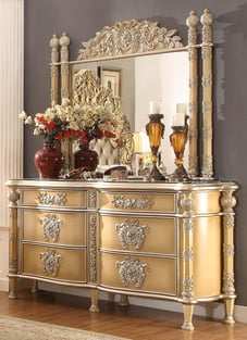 Order Gold, Antique, Ivory Homey Design  HD8015EK-5PC Bedroom now