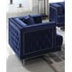 Blue Finish Sofa Set 3Pcs w/ Acrylic legs Modern Cosmos Furniture Kendel