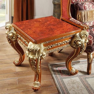 Gold, Light Cherry, Amber Homey Design  HD-E8024-2PC Accent Tables interior