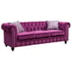 Purple Finish Brown Wood Sofa Transitional Cosmos Furniture Camila