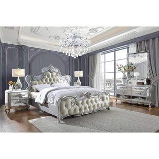 Bedroom  Silver, Mirrored Homey Design  image