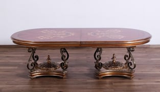 Bronze, Gold, Pearl, Ebony European Furniture 51955-DT-9PC Dining Room interior