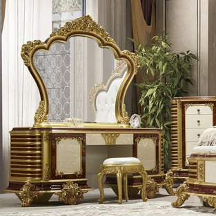 Order White, Gold, Dark Cherry Homey Design  HD-CKBED957-SET Bedroom now