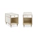 Mirrored Drawer & Carrara White Marble End Table Set 2Pcs FONTAINEBLEAU by Caracole 