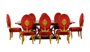 Dining Room  Gold, Red, Ebony European Furniture image