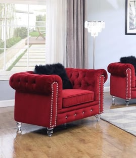 Red Cosmos Furniture Sahara Red-Set-3 Living Room interior