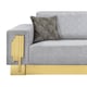 Gray Fabric Sofa Set 3Pcs w/Coffee Table Gold Finish Modern Cosmos Furniture Megan