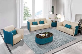 Living Room  Beige, Blue European Furniture image