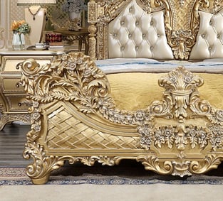 Antique, Gold Finish, Metallic Homey Design  HD-EK1801 Bedroom interior