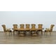 Valentina Brown Oval Dining Set 11Pcs w/ Gold Black Chairs EUROPEAN FURNITURE