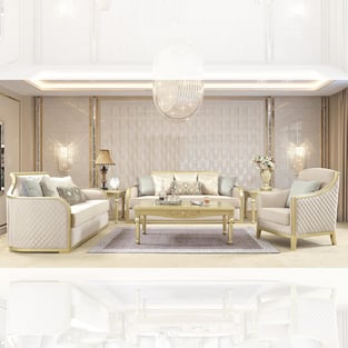 Buy Gold Finish, Metallic Homey Design  Living Room 