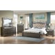Coffee Finish Wood Queen Panel Bed Contemporary Cosmos Furniture Sydney