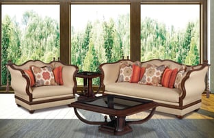 Living Room  Beige, Dark Brown, Cream Benneti image