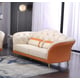 Italian Leather Off White & Orange Sofa Set 3P AMALIA EUROPEAN FURNITURE Modern