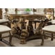 Royal Antique Gold Round Dining Table Set 7Pcs Traditional Homey Design HD-8008 