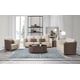 Luxury Italian Leather Lite Grey & Taupe Sofa Set 2Pcs MAKASSAR EUROPEAN FURNITURE 