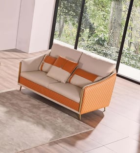 Buy Off-White, Orange European Furniture Living Room 