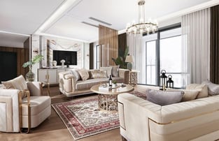 Living Room  Beige, Gold Homey Design  photo