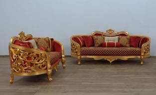 Living Room  Gold, Antique, Red European Furniture photo