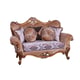 Luxury Black & Sand Wood Trim AUGUSTUS II Sofa Set 4 Pcs EUROPEAN FURNITURE Classic