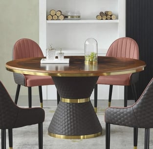 Dining Room  Gold, Chocolate, Reddish Brown European Furniture photo