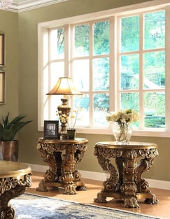 Accent Tables  Brown, Gold Finish Homey Design  image