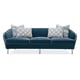 Prussian Blue Velvet Finish Sofa & Chair Set Contemporary Hour Time by Caracole 