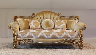 Living Room  Brown, Gold, Silver European Furniture image