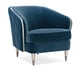 Prussian Blue Velvet Finish Accent Chairs Set 2Pcs HOUR TIME by Caracole 