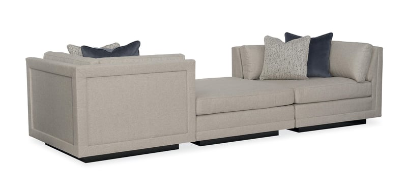 Modern Textured Tweed Pattern Fusion 3 Piece Sectional by Caracole 