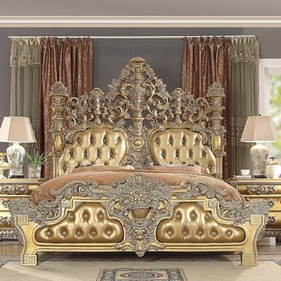 Bedroom  Rich Gold, Gold Finish Homey Design  image