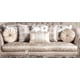 Beige Fabric & Silver Finish Wood Sofa Traditional Cosmos Furniture Cristina