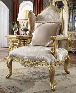 Gold Finish, Metallic Homey Design  HD-105-4PC Living Room interior