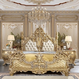 Buy Antique, Gold Finish Homey Design  Bedroom 