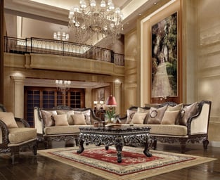 Living Room  Brown, Antique, Pearl, Dark Cherry Homey Design  image