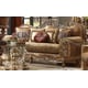 Homey Design HD-622  Luxury Upholstery Antique Brown Carved Wood Traditional Living Room Set 8Pcs