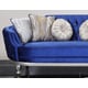 Silver finish Wood Blue Velvet Sofa Set 3Pcs Transitional Cosmos Furniture Skylar