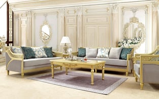 Living Room  Gold, Gray, Metallic Homey Design  photo