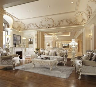 Living Room  White, Vintage White Homey Design  image