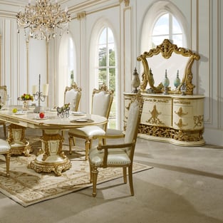 Buy White, Gold Homey Design  Dining Room 