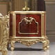 Traditional Antique Gold & Crimson Solid Wood Nightstand Set 2Pcs Homey Design HD-961